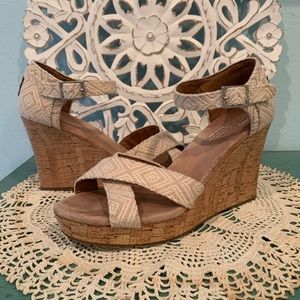 TOMS Woven Sienna Espadrille Wedge Sandals 9